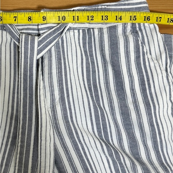 SANCTUARY | Blue White Striped Belted Waist Straight Leg Crop Pants - Picture 7 of 9